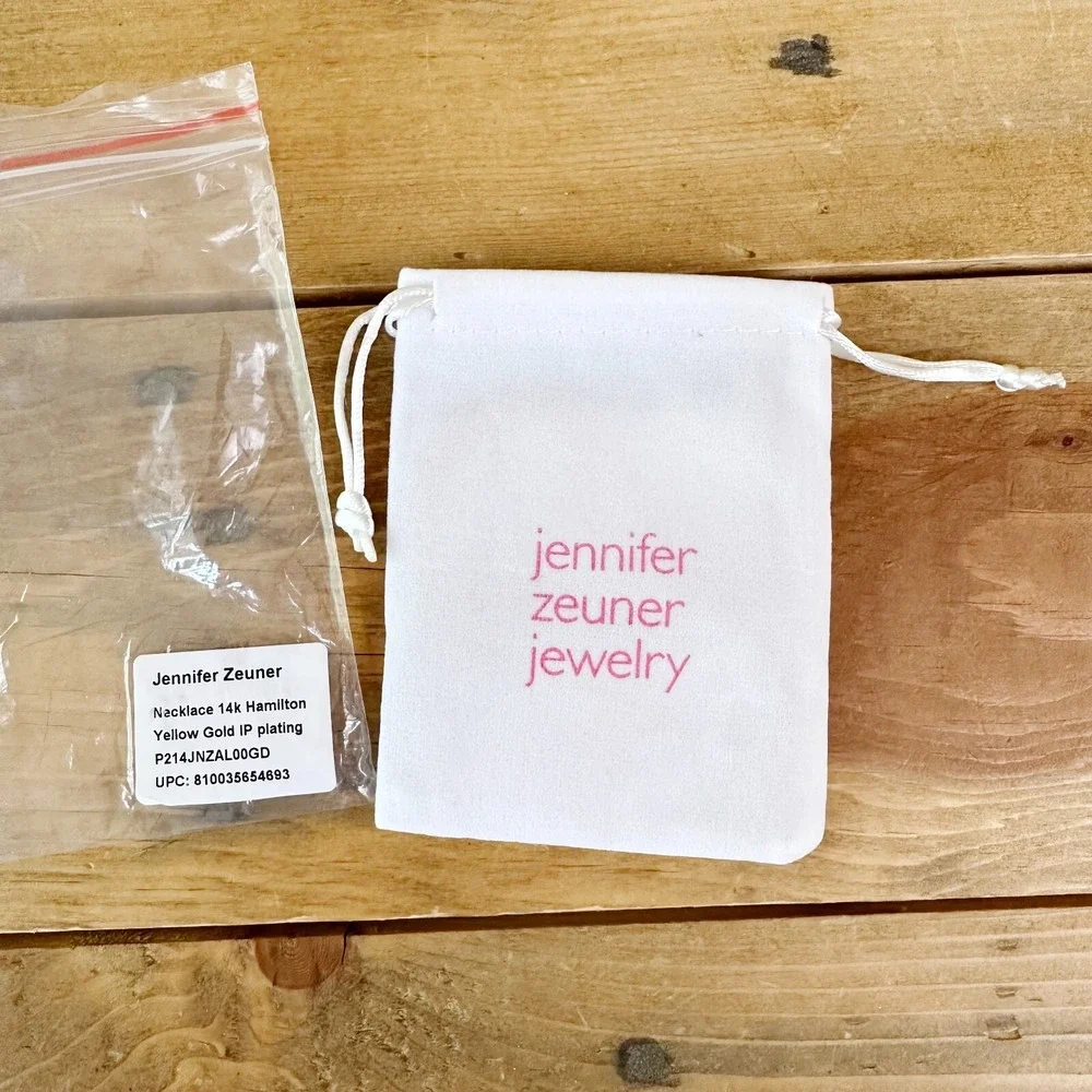Jennifer Zeuner Hamilton Herringbone 14K Yellow Gold IP Plating Necklace 16